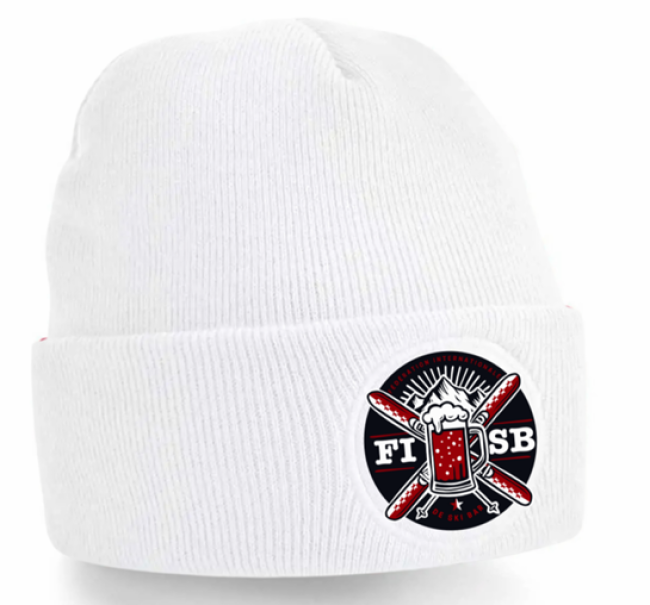Bonnet FISB, blanc, logo noir