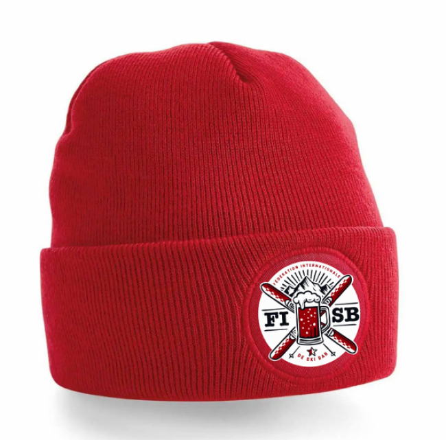Bonnet FISB Rouge, logo blanc, 